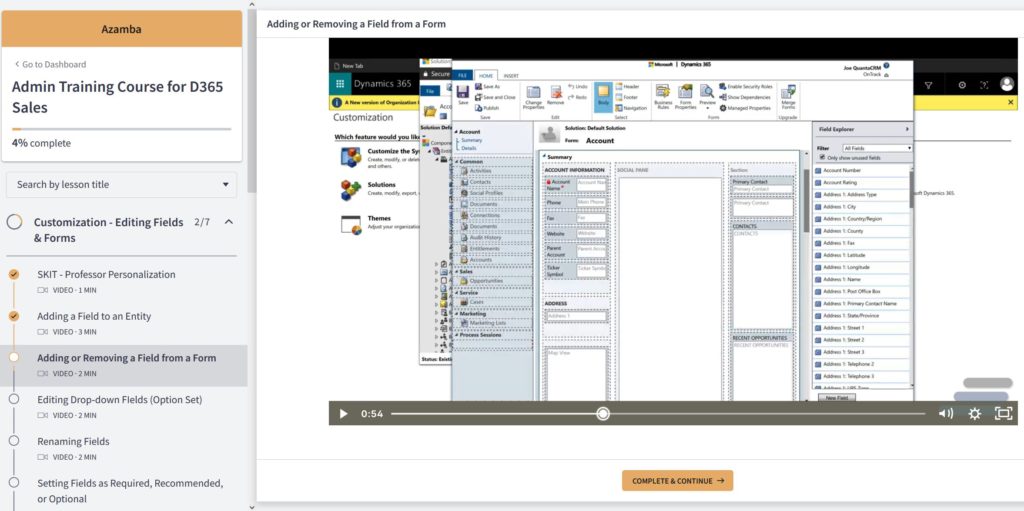 admin training screenshot dynamics 365 sales 2
